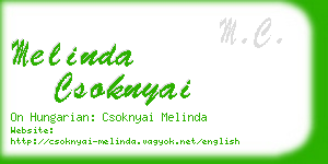 melinda csoknyai business card